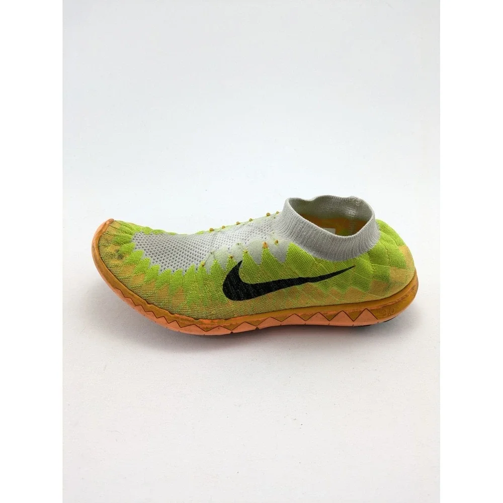 Mens Nike Free 3.0 White Laser Orange Flyknit Running Shoes 636232-100 Size 10.5